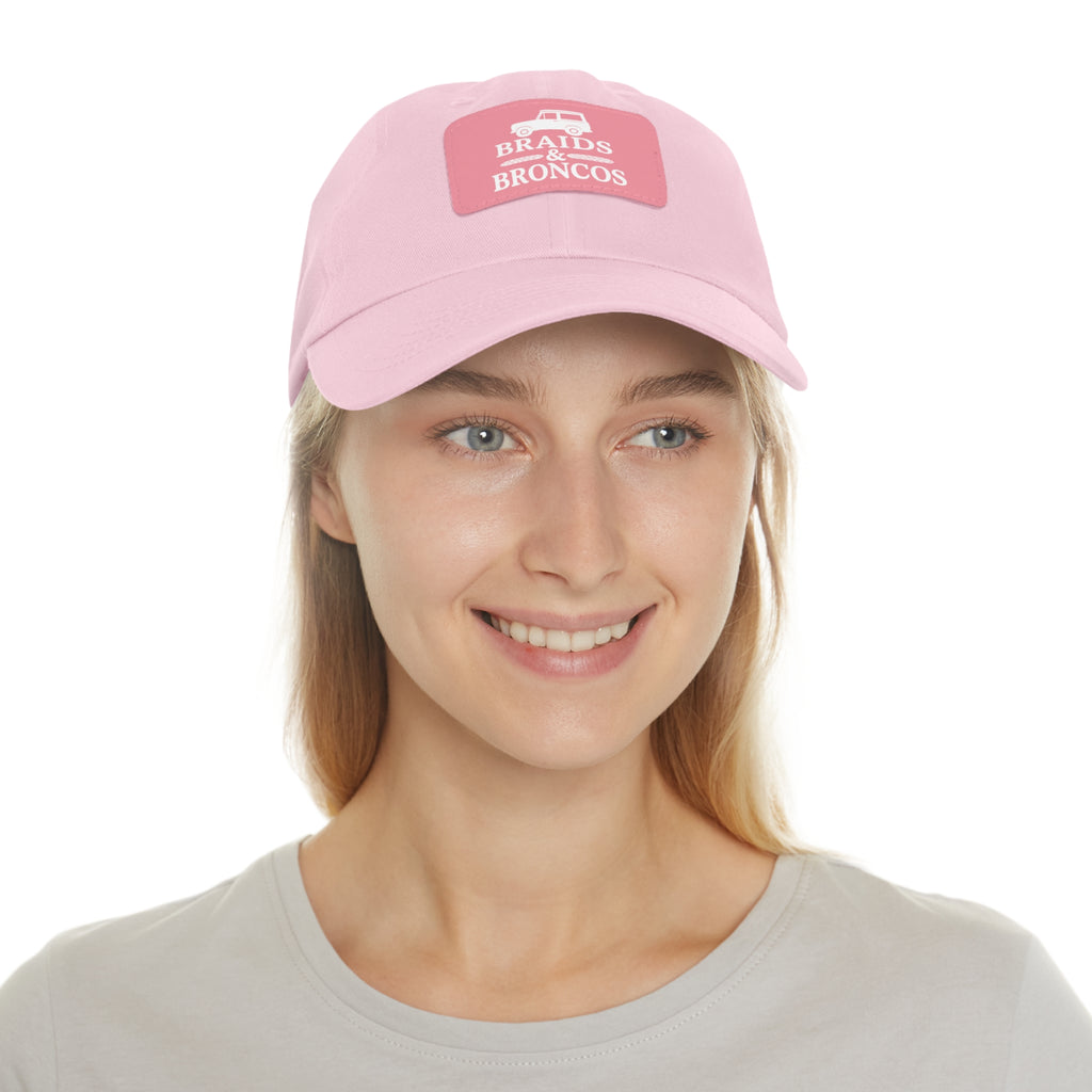 Braids & Broncos Leather Patch Dad Hat