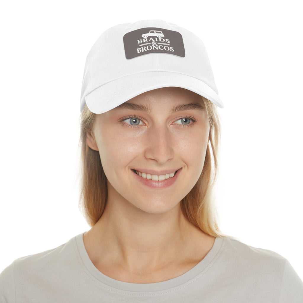 Braids & Broncos Leather Patch Dad Hat