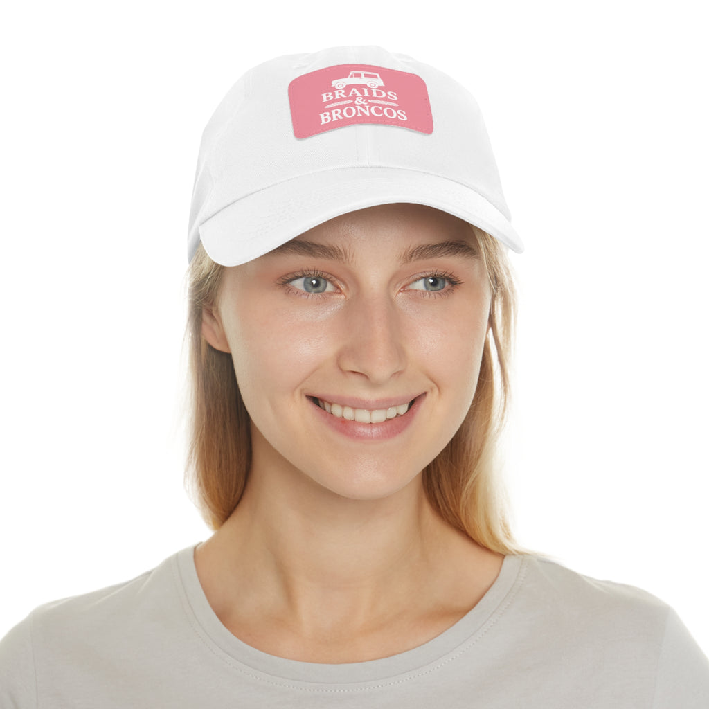 Braids & Broncos Leather Patch Dad Hat