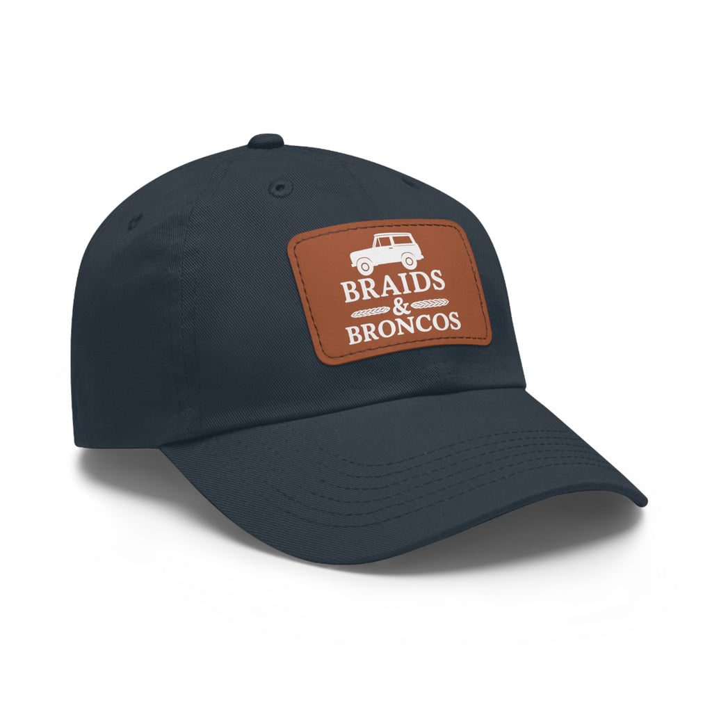 Braids & Broncos Leather Patch Dad Hat