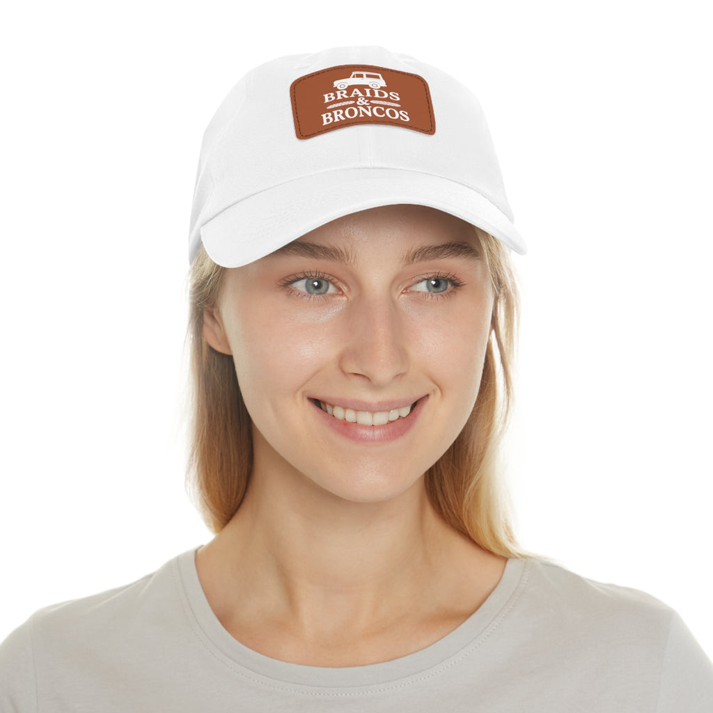 Braids & Broncos Leather Patch Dad Hat