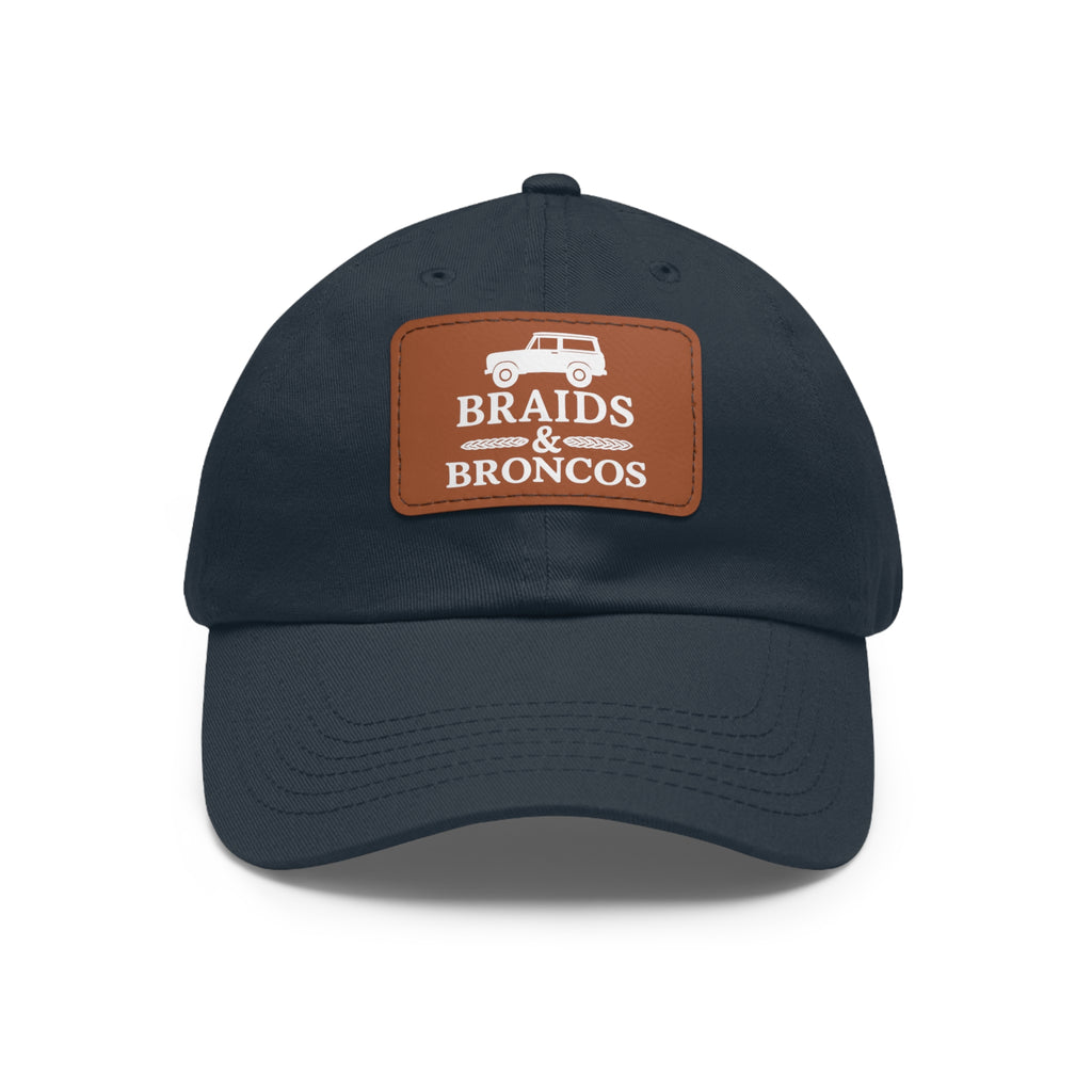 Braids & Broncos Leather Patch Dad Hat